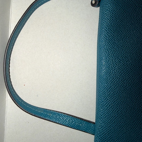 Coach Storypatch Pouch Zip Case Attachment Blue/green Leather - Picture 7 of 13
